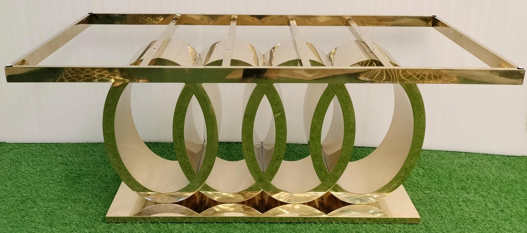 Metal Rectangular Table With Audi Circle Base 180x90cm